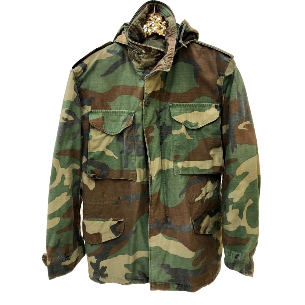 Unisex M65 Vintage Camo Hooded Army Jacket
